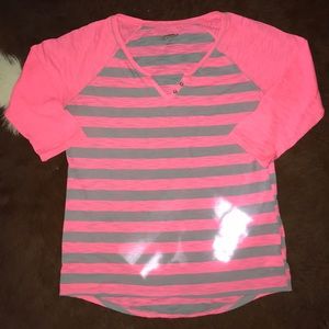 Pink and Grey stripped Shirt